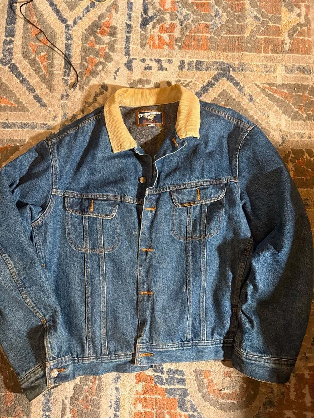 Mustang Stormrider Blanket Lined Denim Jacket Blue Size XL